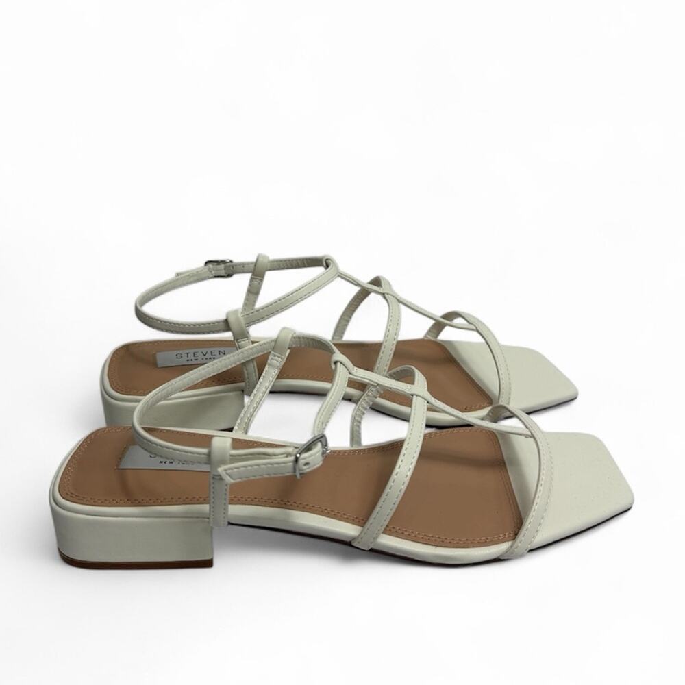 STEVEN NEW YORK WOMEN'S WHITE HAPI CAGED SANDALS SIZE 10 BRAND NEW WITH TAG